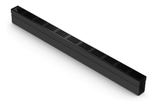 Aco Slimline Entwässerungsrinne mit Rost Alu schwarz 1 m
