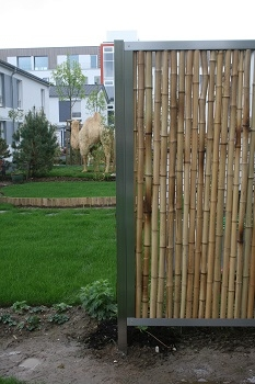 Anfangs-/ Endpfosten fr Bambussichtschutz aus Edelstahl 200 cm (fr 152 cm)