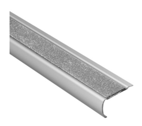 Schlüter Trep GLK-B Treppenprofil Edelstahl gebürstet 1,5 m R10 aufklebbar transp. B=59 mm