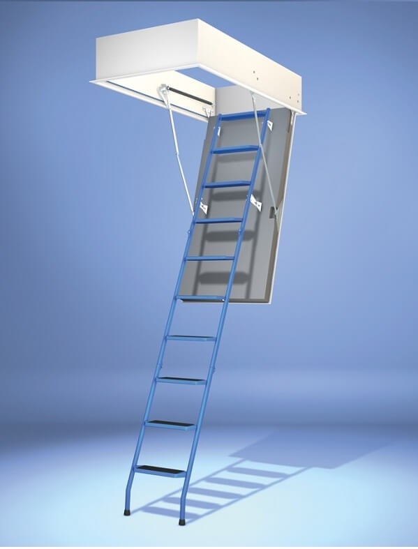 Wellhöfer Bodentreppe StahlBlau Wärmeschutz 4D