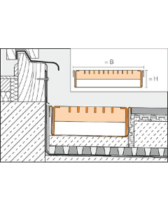 Schlüter Troba Line TLGR Drainagerinne edelstahl geschlossen mit Gitterrost verz. B=110 mm, L=2 m, H=40 mm